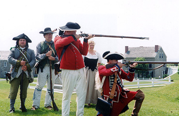 Miltary troop reenactment at Fort Ontario in Oswego, NY